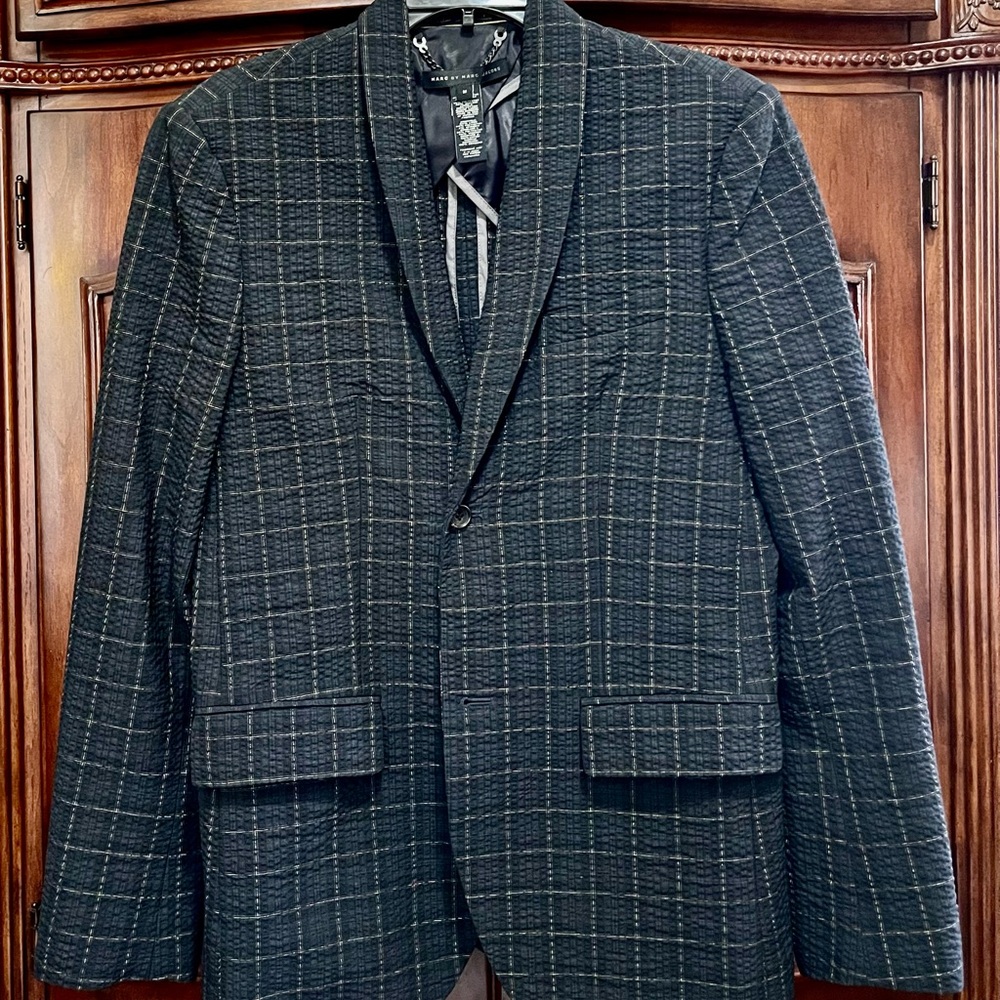 Marc By Marc Jacobs Dark Plaid Blazer